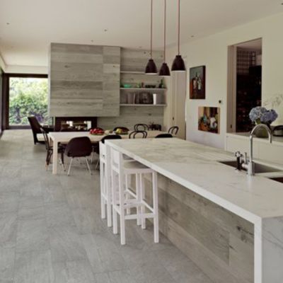 tile floors in an open kitchen and dining room for Orange Park homes